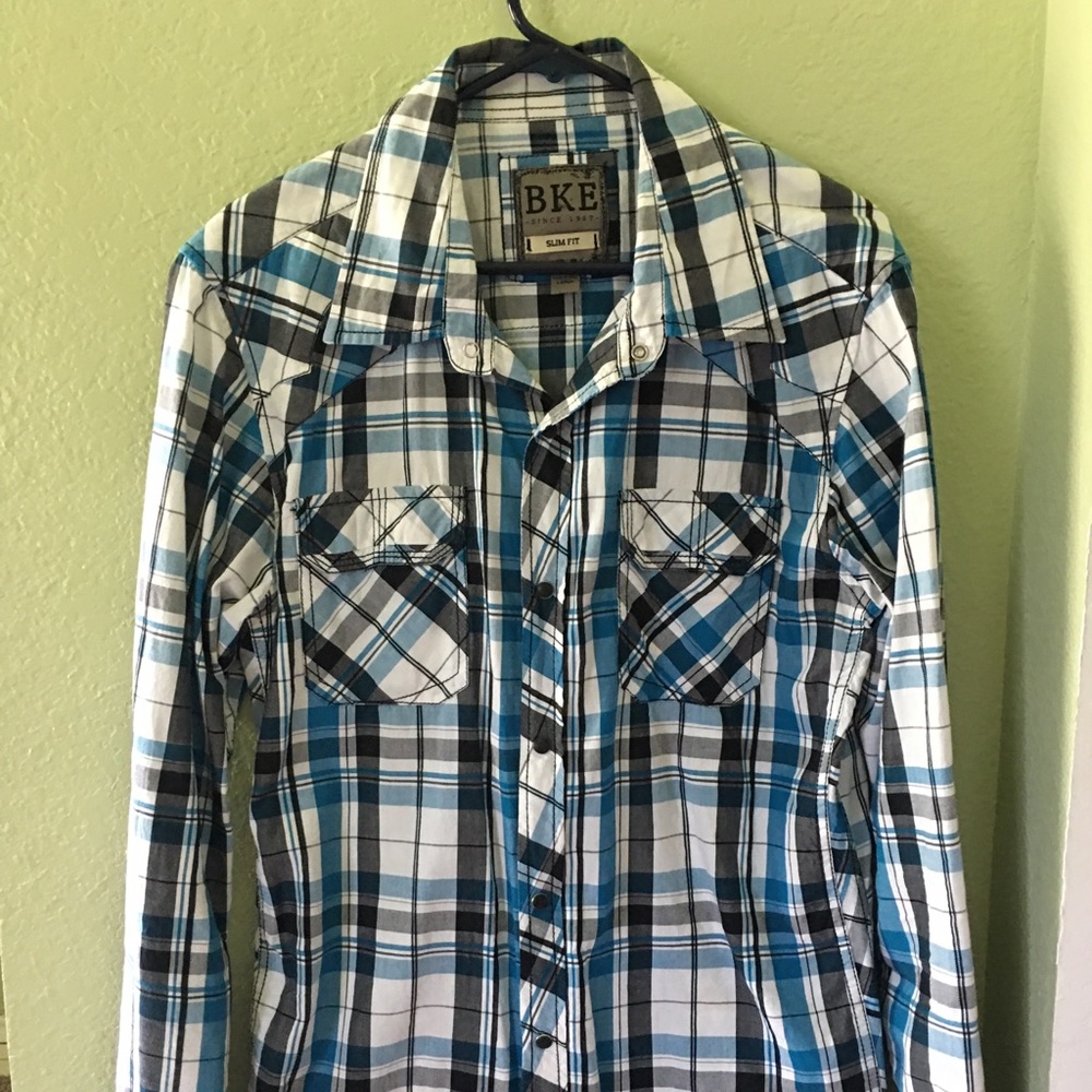 BKE Slim Fit Large Long-Sleeve Button Down Shirt